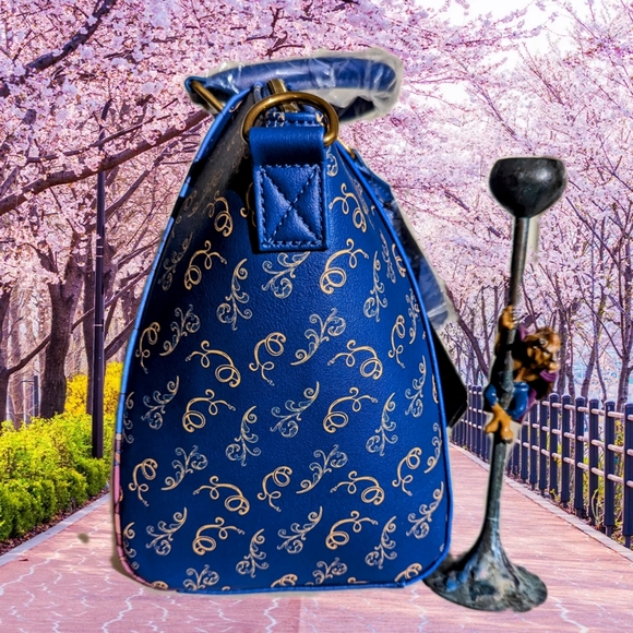 NWT Loungefly Disney Beauty & The Beast Satchel Bag, Wallet & CHARM - Picture 10 of 14